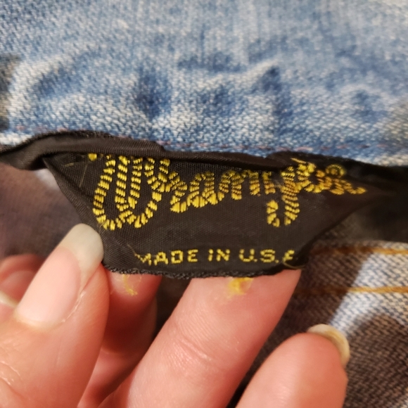 VINTAGE WRANGLER 70s Blue Jean Jacket Denim - Picture 9 of 10